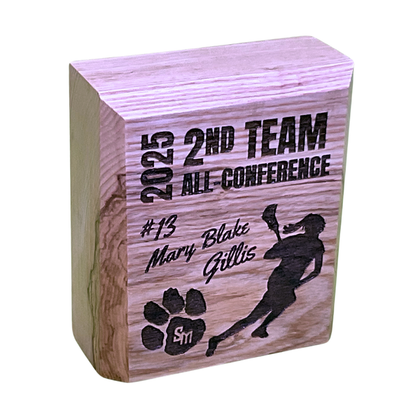 Medium White Ash Engraved Trophy