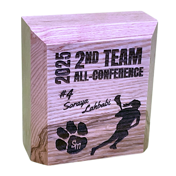 Medium White Ash Engraved Trophy