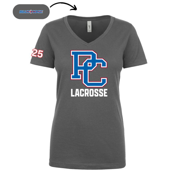 Women's Cut V-Neck PC Lacrosse T-Shirt