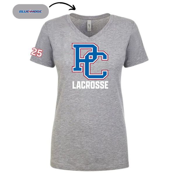 Women's Cut V-Neck PC Lacrosse T-Shirt