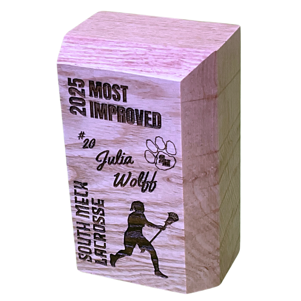 Small White Ash Engraved Trophy