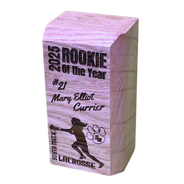 Small White Ash Engraved Trophy
