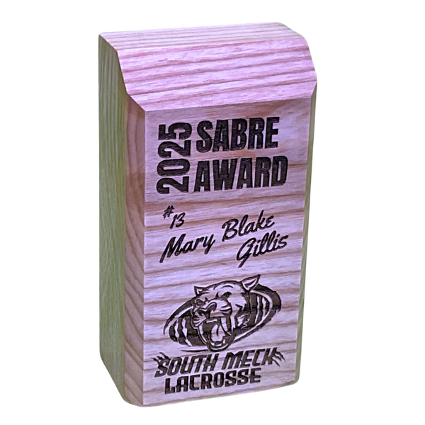 Small White Ash Engraved Trophy