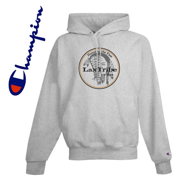 Hoodie - 12 oz. Champion Brand Flagship design - Heather Grey