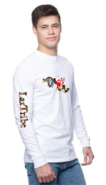 T's - Long Sleeve Unisex - "Maryland Design" White Unisex 100% Cotton
