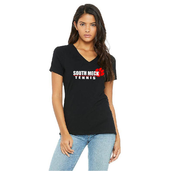South Meck Tennis - 100% Cotton V-neck T-shirt