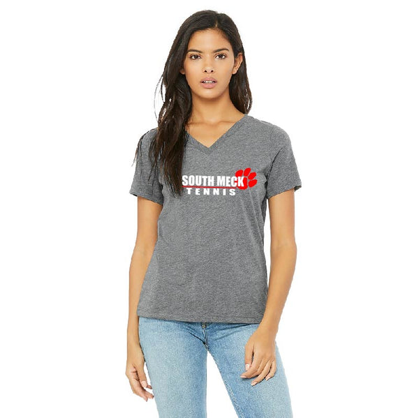 South Meck Tennis - 100% Cotton V-neck T-shirt