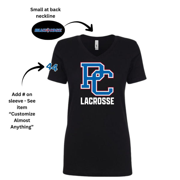 Women's Cut V-Neck PC Lacrosse T-Shirt