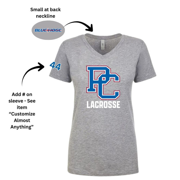 Women's Cut V-Neck PC Lacrosse T-Shirt