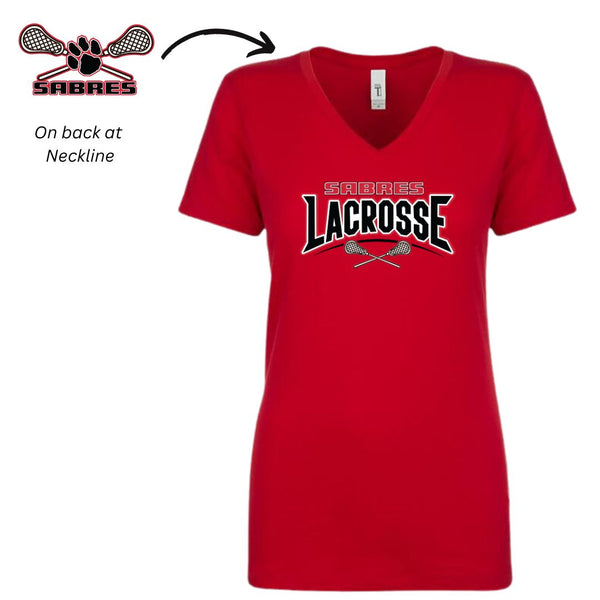Sabre Lacrosse - V-Neck Women's Cut T-shirt