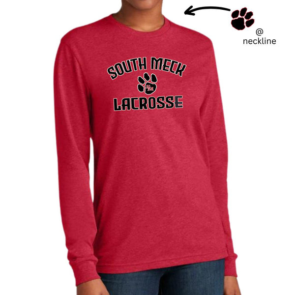 South Meck Lacrosse w/Black Paw - Long Sleeve T-shirt