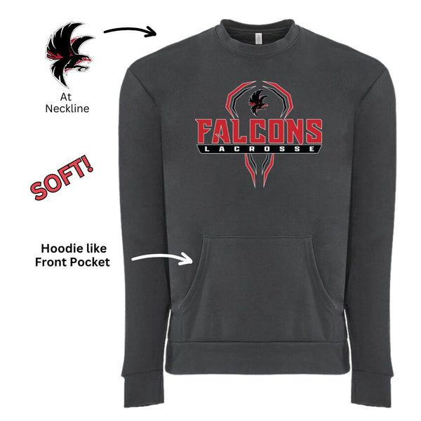 Falcons Lacrosse - Pocketed Crewneck