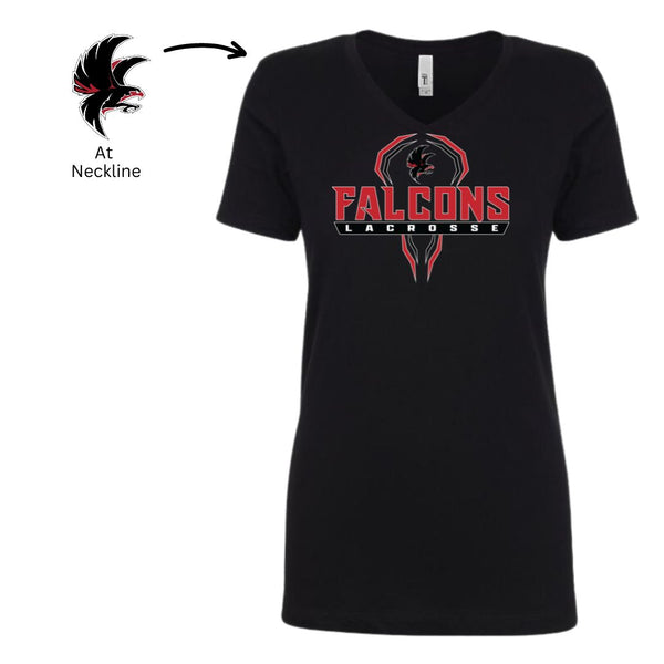 Falcons Lacrosse - V-Neck Women's Cut T-shirt