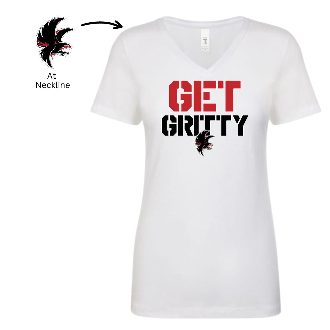 Get Gritty - V-Neck Women's Cut T-shirt