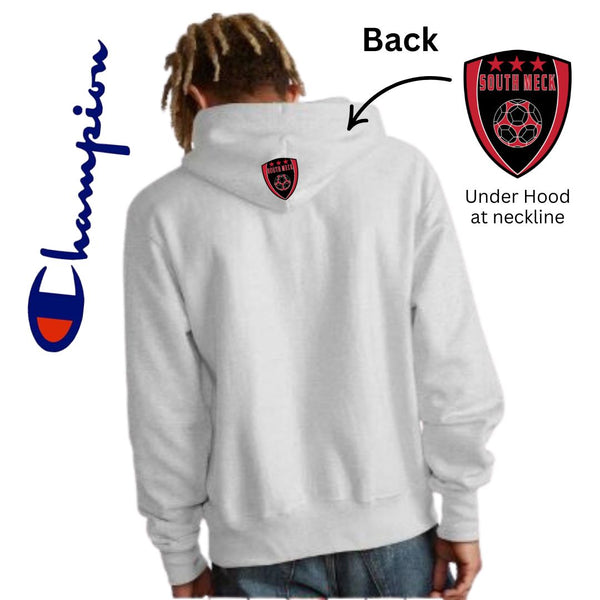 South Meck Soccer - 12 oz Champion Hoodie - 3x State Champ Shield