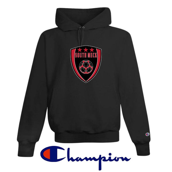 South Meck Soccer - 12 oz Champion Hoodie - 3x State Champ Shield