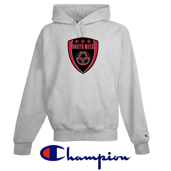 South Meck Soccer - 12 oz Champion Hoodie - 3x State Champ Shield