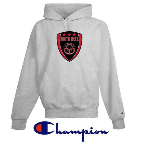 South Meck Soccer - 12 oz Champion Hoodie - 3x State Champ Shield