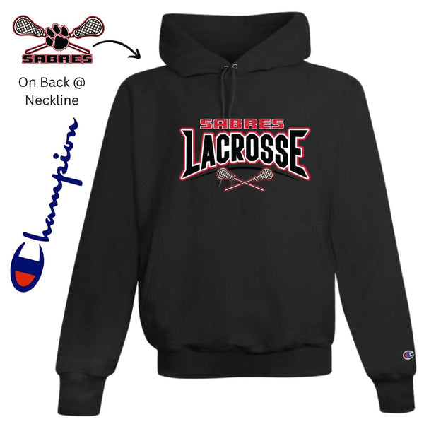 Sabre Lacrosse 12 oz Champion Hoodie - 2023 Design