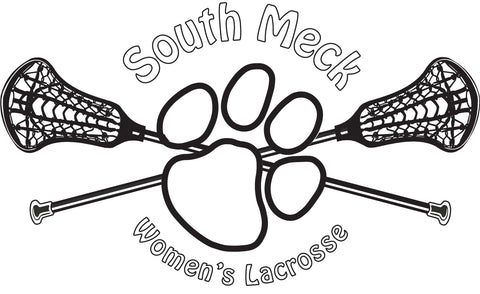 "South Meck Women's Lacrosse" Design 1 - In White Ink