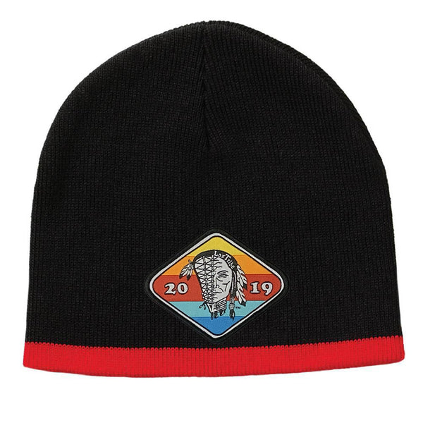 Hat - Winter Beanie Sunset Patch with White Stripe